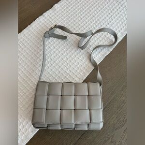 Crossbody Woven Gray Clutch